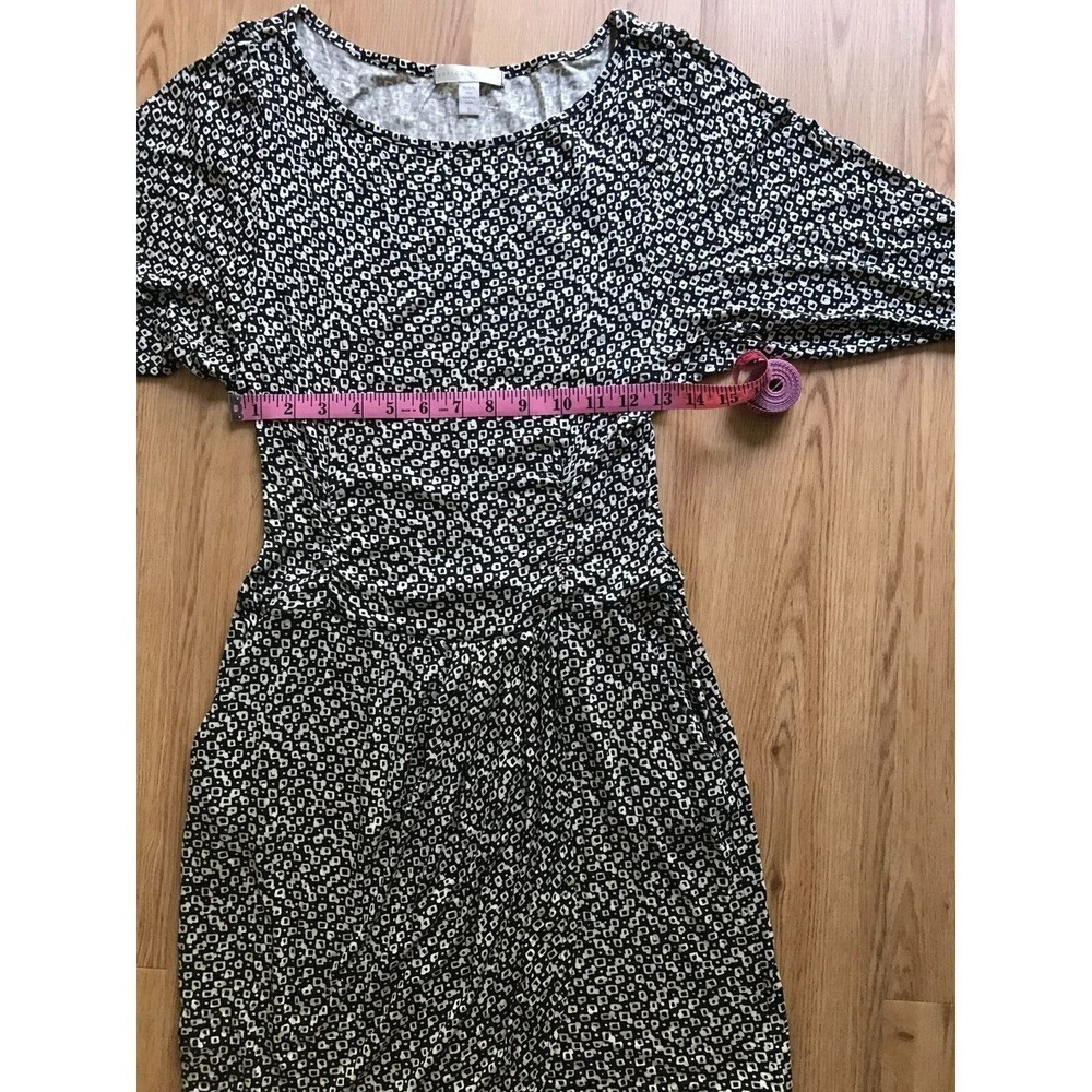 Anthropologie Weston Wear Black Beige Print Empire Waist Pocket Dress S - Picture 5 of 8
